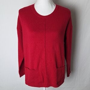 J, Jill Classic Red Sweater Pockets Holidays Classic Women's Size Small